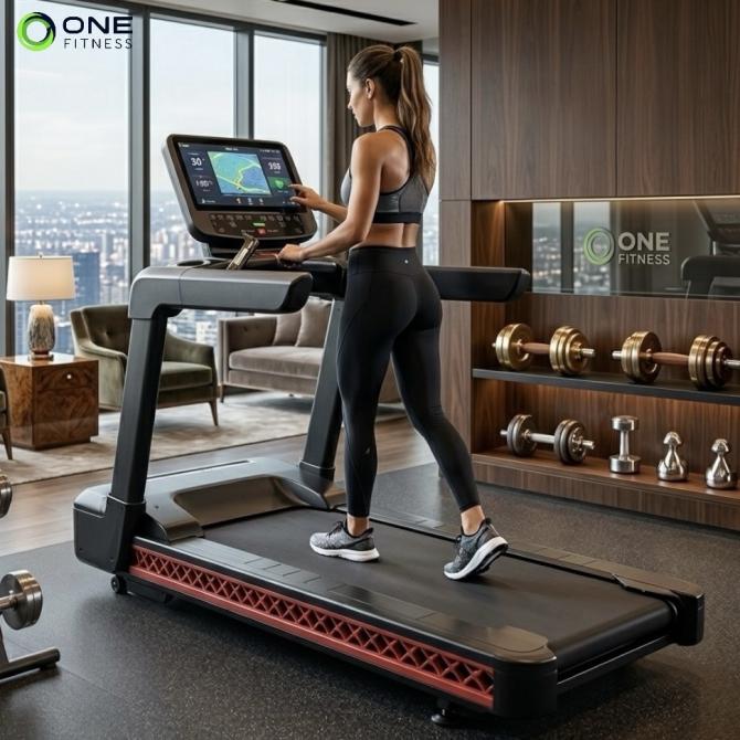 ONE FITNESS ลู่วิ่งไฟฟ้า Commercial treadmill ONE-918TA (Touch screen With TV )